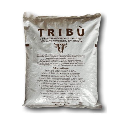 Tribú szavasmarhatrágya 65% szervesanyag-tartalommal 5 kg